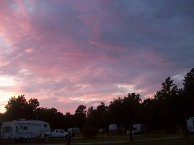 RV Camp Ground with Beautiful Sky